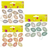 Iden Basic Kunststoffeier pastell metallic bunt 6cm 12...
