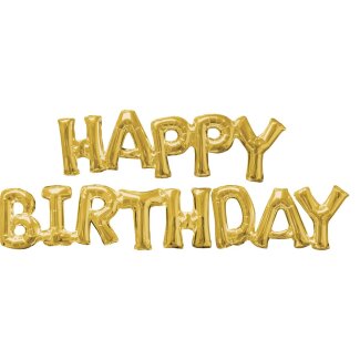 Folienballons Happy Birthday gold 2teilig