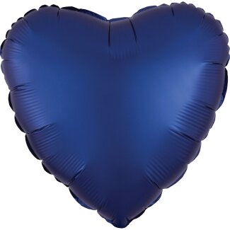 Folienballon Herz 43cm Seidenglanz marineblau