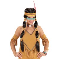 Perücke Indianer-Frau mit Stirnband