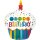 Folienballon SuperShape Rainbow Birthday Cupcake regenbogen 73x91cm