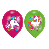 Luftballons Einhorn 27,5cm 2 Farben 6er