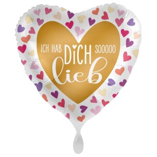 Standard Ich hab Dich lieb Folienballon PL40 verpackt 43cm