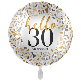 Standard Hello 30 Folienballon PL40 verpackt 43cm