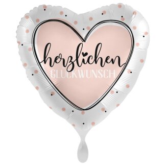 Standard Glossy Heart Herzlichen Glückwunsch Folienballon PL40 verpackt 43cm
