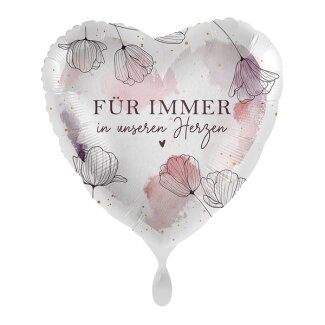 Standard Forever in our Hearts Folienballon PL40 verpackt 43cm