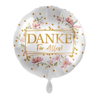 Standard Danke Blüten Folienballon PL40 verpackt 43cm