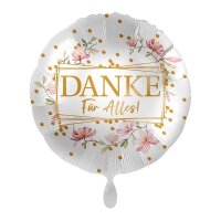 Standard Danke Blüten Folienballon PL40 verpackt 43cm