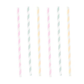 Papiertrinkhalme Happy Birthday 19,7cm 12er