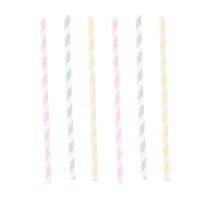 Papiertrinkhalme Happy Birthday 19,7cm 12er