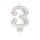 Zahlenkerze 3 Sparkling Celebrations mit Halter silber Wachs / Plastik Höhe 9,3 cm