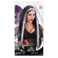 Perücke Morticia schwarz-weiß