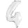 Mini Folienballon silber Zahl 4 35cm