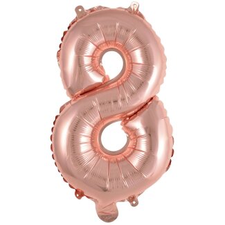 Folienballon Zahl 8 mini 35cm roségold