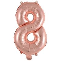 Folienballon Zahl 8 mini 35cm roségold