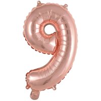 Folienballon Zahl 9 mini 35cm roségold