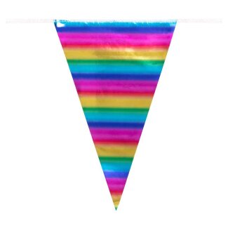 Folienwimpelkette Regenbogen mehrfarbig