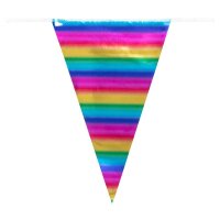 Folienwimpelkette Regenbogen mehrfarbig