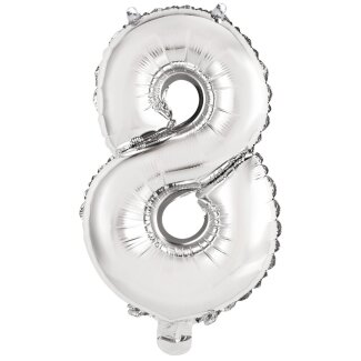 Mini Folienballon Zahl 8 35cm
