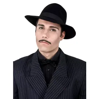 Gangster Professioneller Oberlippenbart aus Echthaar - black