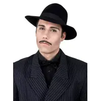 Gangster Professioneller Oberlippenbart aus Echthaar - black