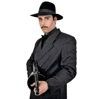 Gangster Professioneller Oberlippenbart aus Echthaar - black