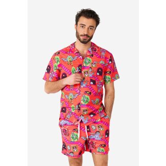 Rick & Morty™ Surreal, Shirt + Shorts, Dark Red