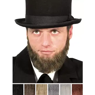 Lincoln Professioneller Kinn- und Backenbart aus Echthaar grau
