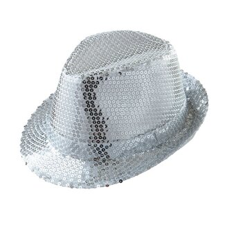 Hut mit Pailletten silber