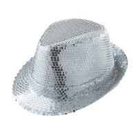 Hut mit Pailletten silber
