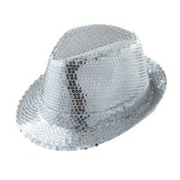 Hut mit Pailletten silber