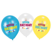 Luftballons Geburtstag 27,5cm 3 Farben 6er