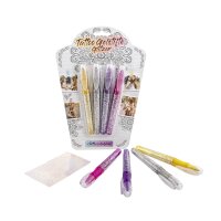 Tattoo Gelstifte Festival Feelings Glitzer mit Schablone...