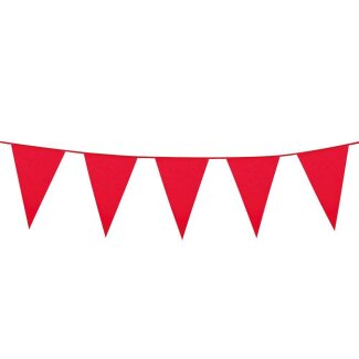 Riesenwimpelkette 10m Kunststoff rot