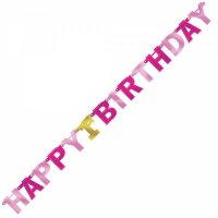 Partykette 1st Birthday p pink, 213cm, Folie