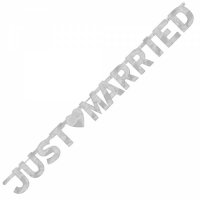 Partykette Just Married silber, 365cm