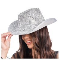 CHAKS Cowboyhut mit Diamanten silber