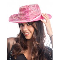 CHAKS Cowboyhut mit Diamanten rosa