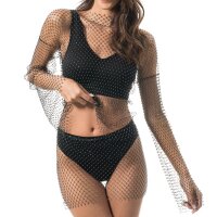 CHAKS Erwachsenenkostüm Festival Top Mesh mit...