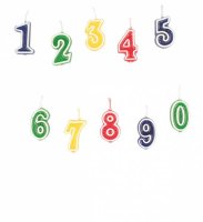 Zahlenkerzen-Set 0-9 10-tlg.