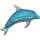 Folienballon Holographic Blue Dolphin 73x68cm