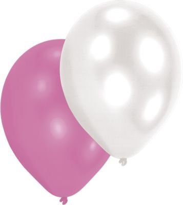 Luftballons Pearl 27,5cm weiß rosa 10er