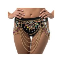 CHAKS Erwachsenenkostüm Festival Bikinirock mit Diamanten rosa Einheitsgröße
