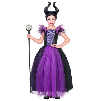 Kinderkostüm Malefiza Kleid Kopfschmuck