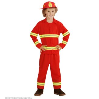 Kinderkostüm Feuerwehr rot