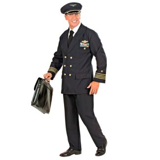 Kostüm Pilot dunkelblau Set