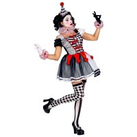 Damenkostüm Harlekin 4-teilig