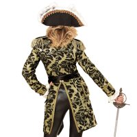 Damenfrack Deluxe gold-schwarz