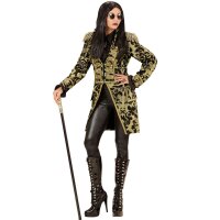 Damenfrack Deluxe gold-schwarz