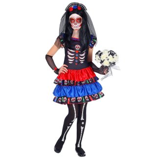 Mujer Dia de los Muertos Kinderkostüm